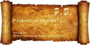 Pinkovics Dezső névjegykártya